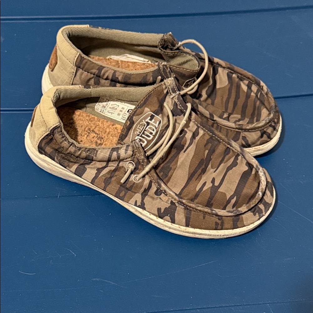 Hey Dude boys Brown Camo Loafers